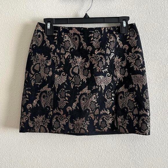 vintage BEBE black and gold abstract mini skirt - Picture 1 of 7